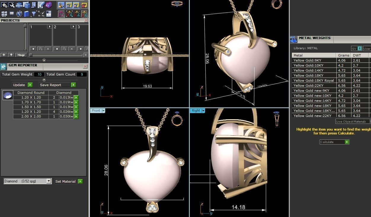 Women pearl pendant 3dm render detail 3D print model_18