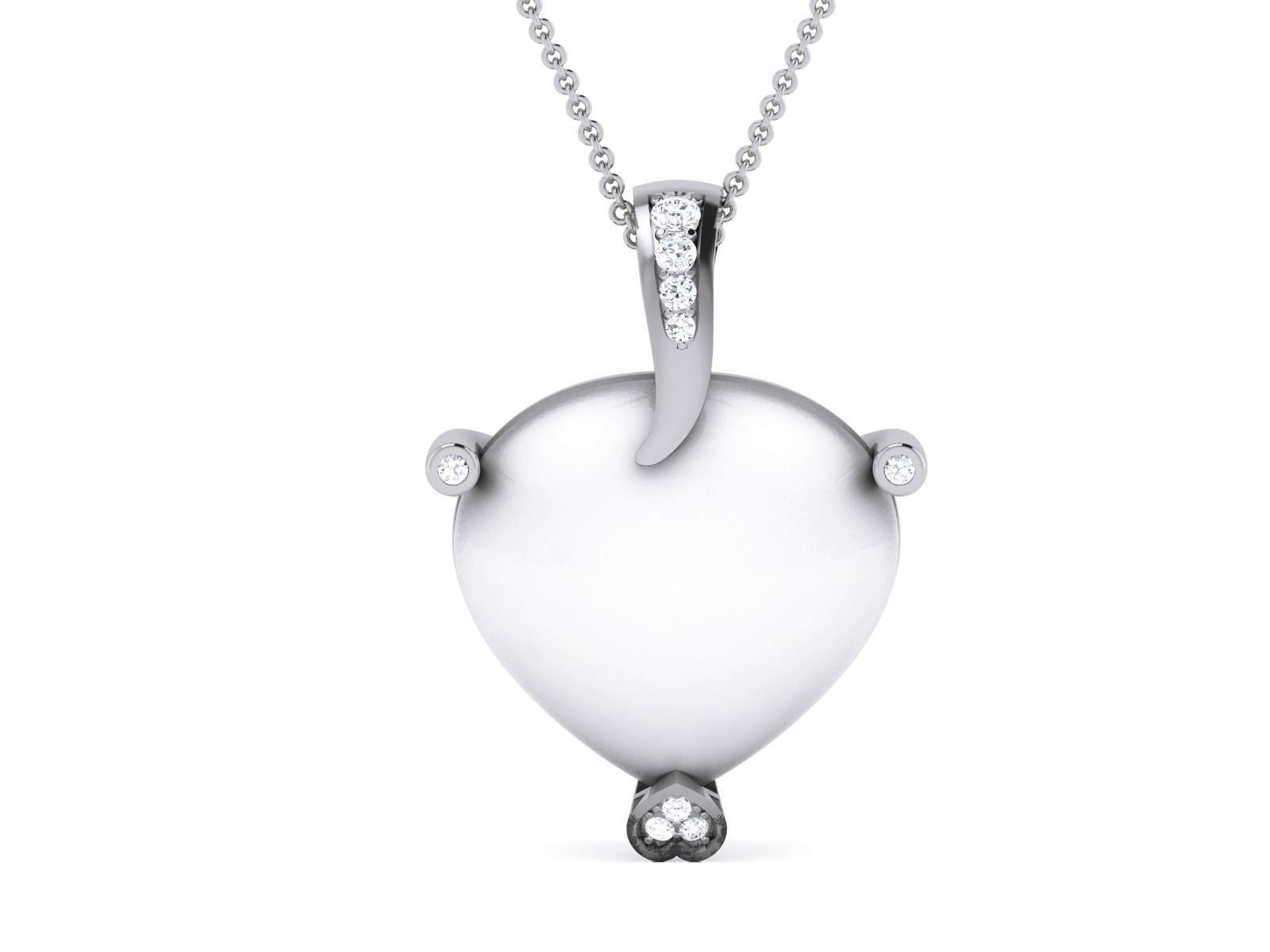Women pearl pendant 3dm render detail 3D print model_11
