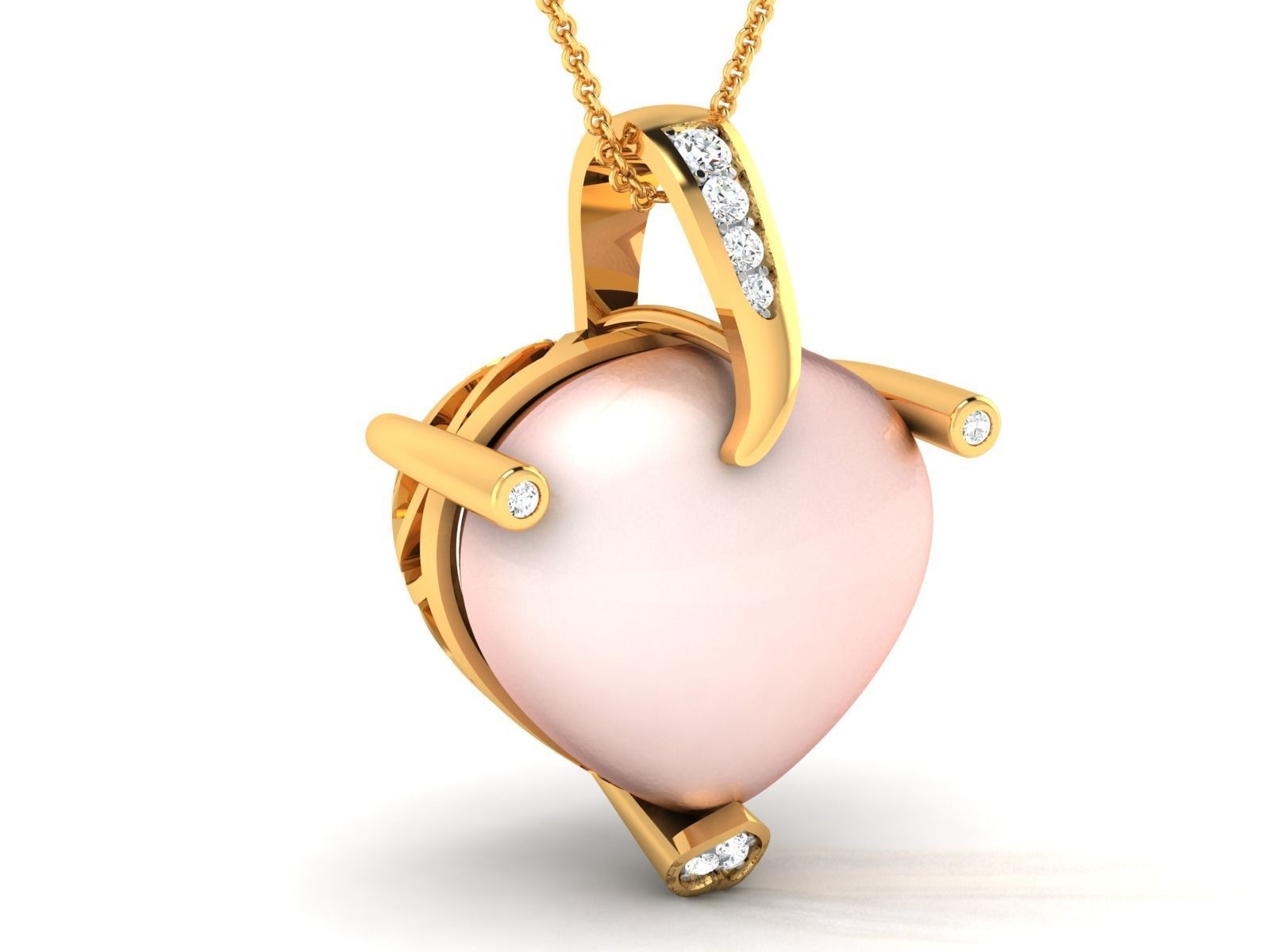 Women pearl pendant 3dm render detail 3D print model_5