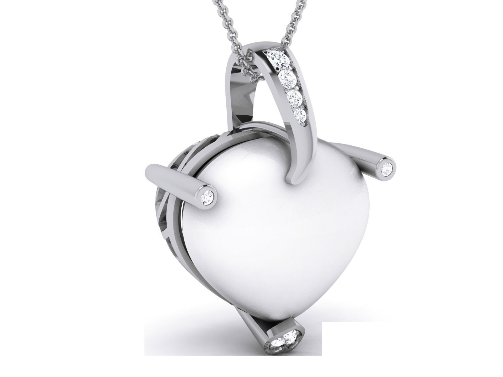 Women pearl pendant 3dm render detail 3D print model_6