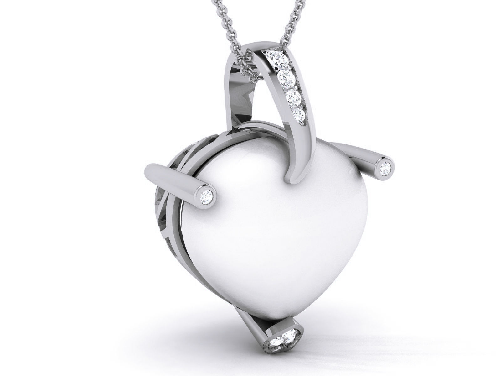 Women pearl pendant 3dm render detail 3D print model_3