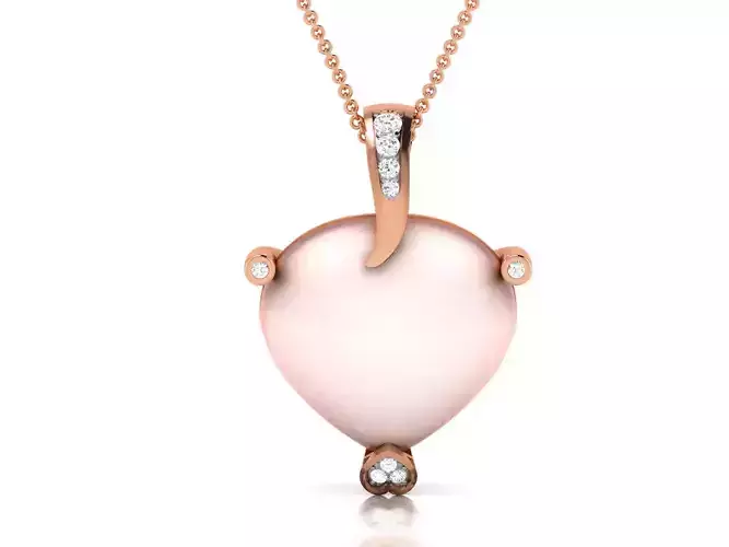 Women pearl pendant 3dm render detail