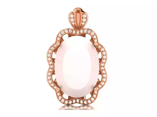 Women pearl pendant 3dm render detail
