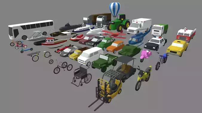 Low Poly Vehicle Pack 01