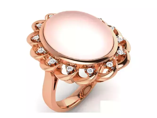 Women Pearl Ring 3dm render details