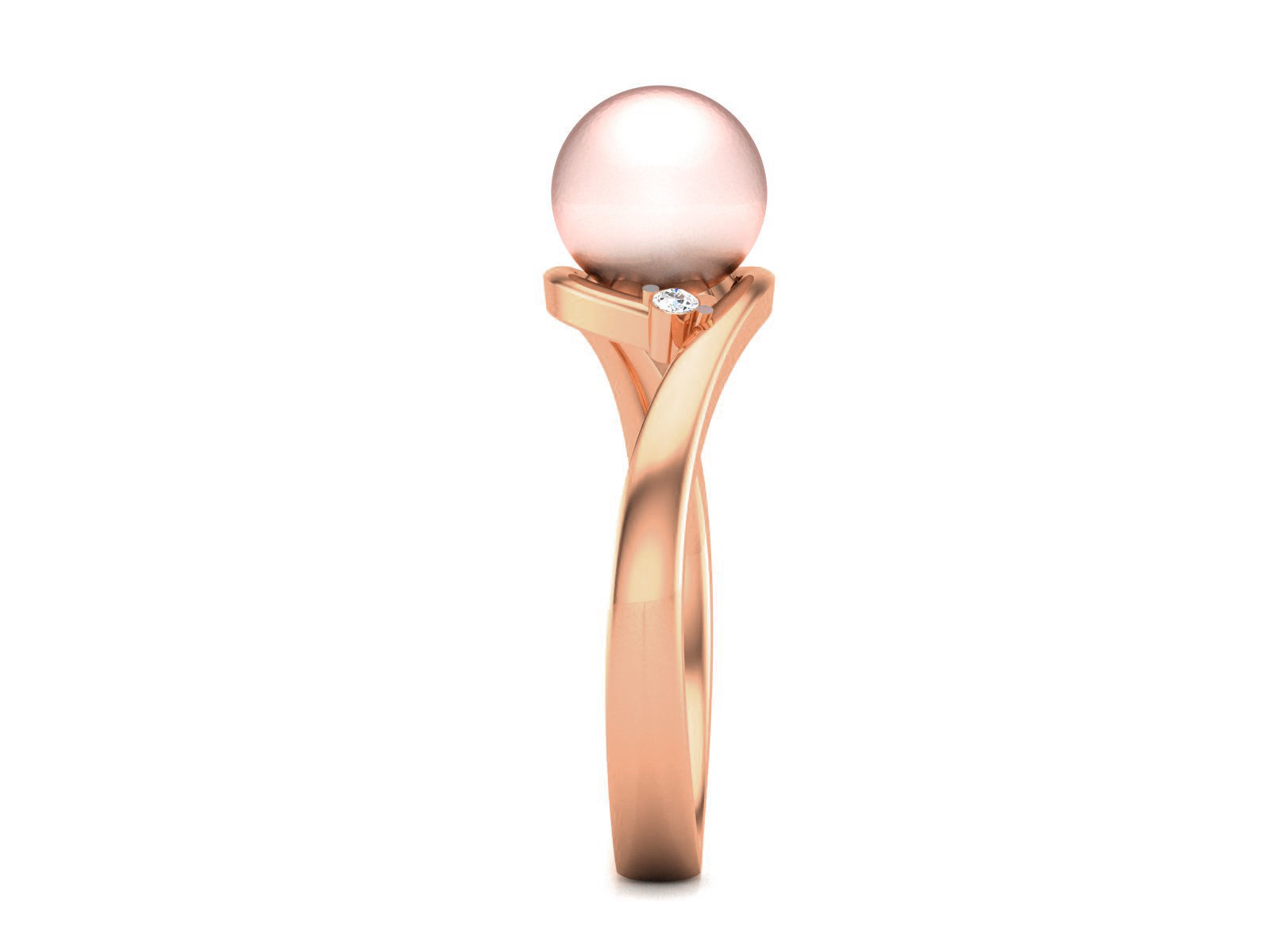 Women Pearl Ring 3dm render details 3D print model_13