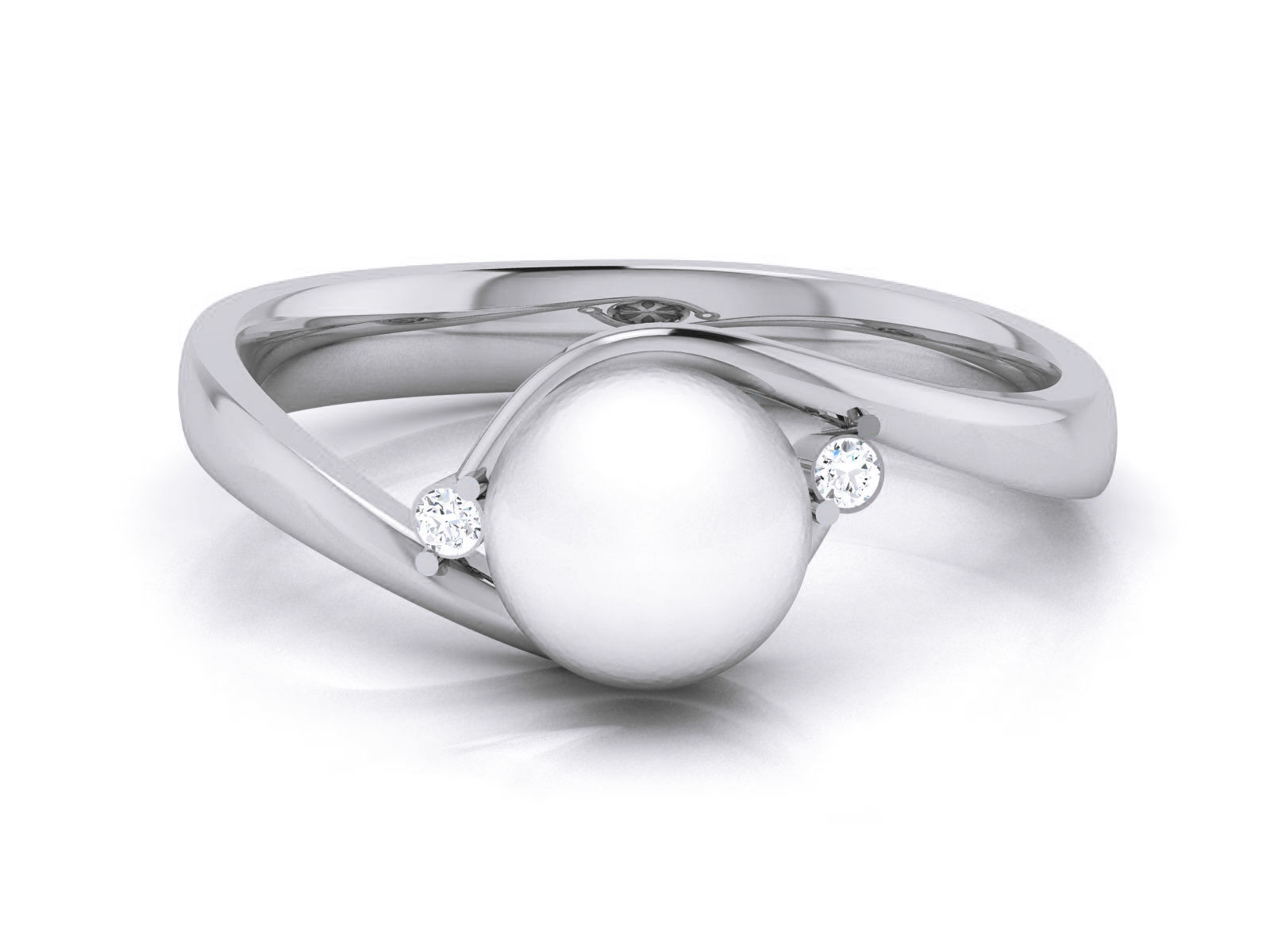 Women Pearl Ring 3dm render details 3D print model_20