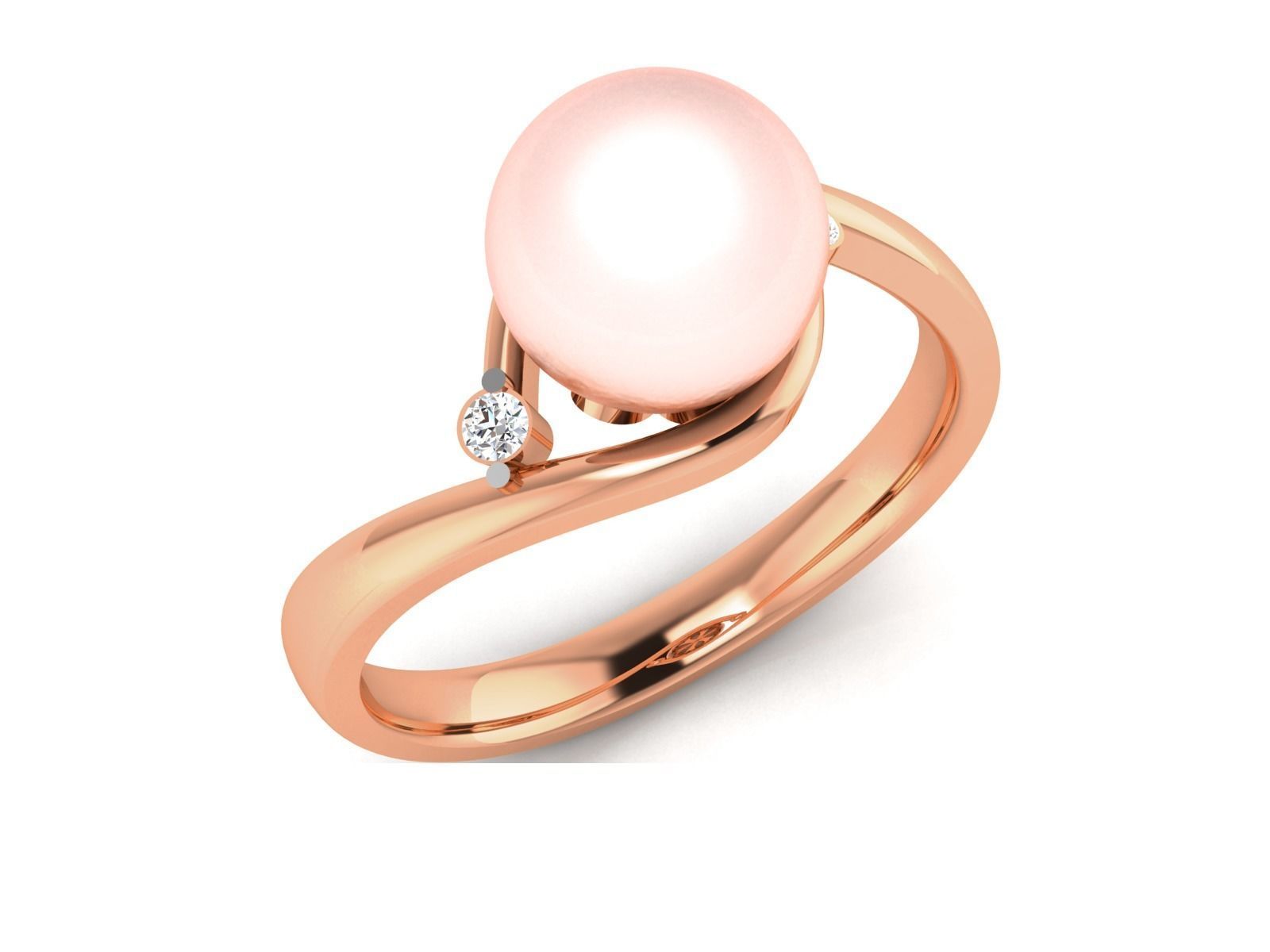 Women Pearl Ring 3dm render details 3D print model_4