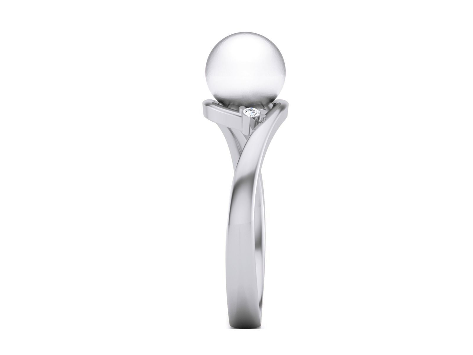 Women Pearl Ring 3dm render details 3D print model_15