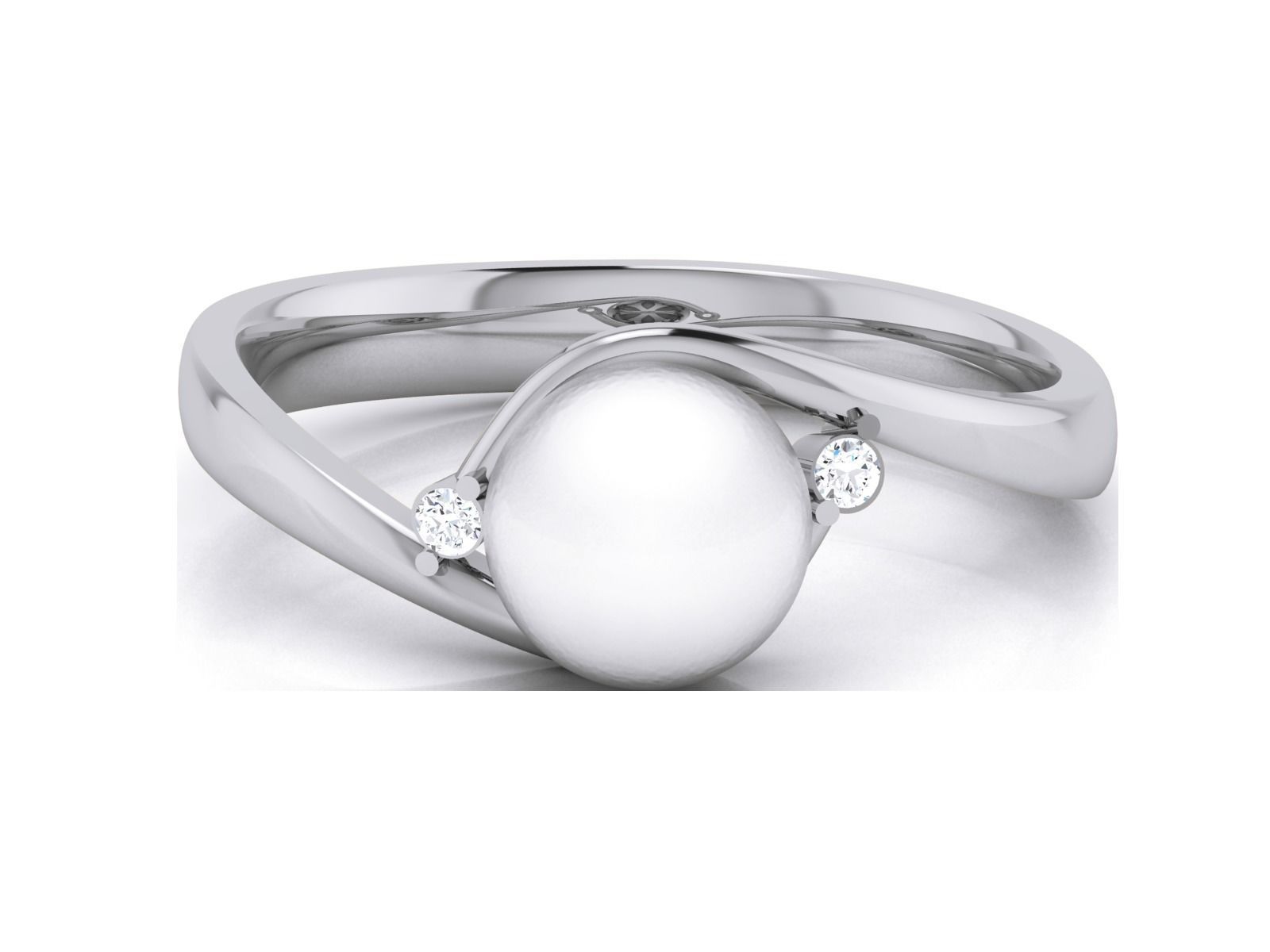 Women Pearl Ring 3dm render details 3D print model_22