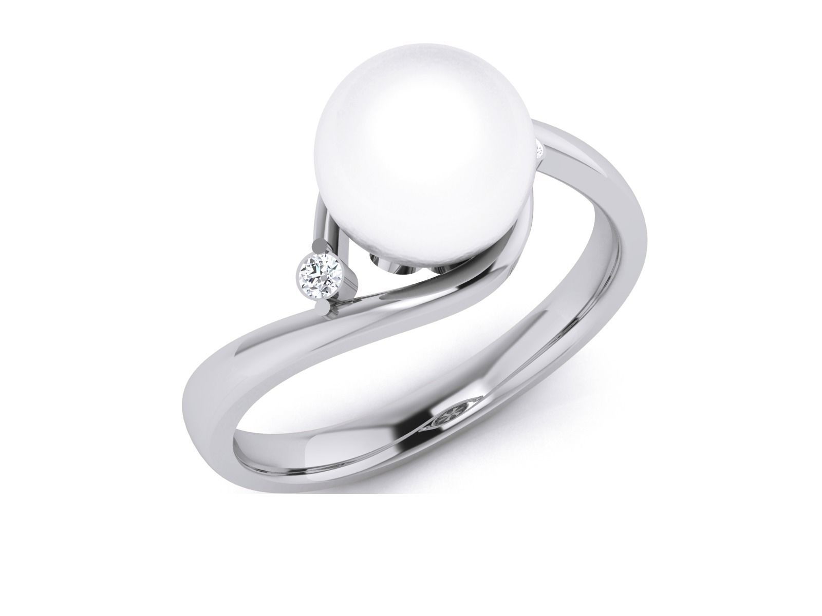 Women Pearl Ring 3dm render details 3D print model_5