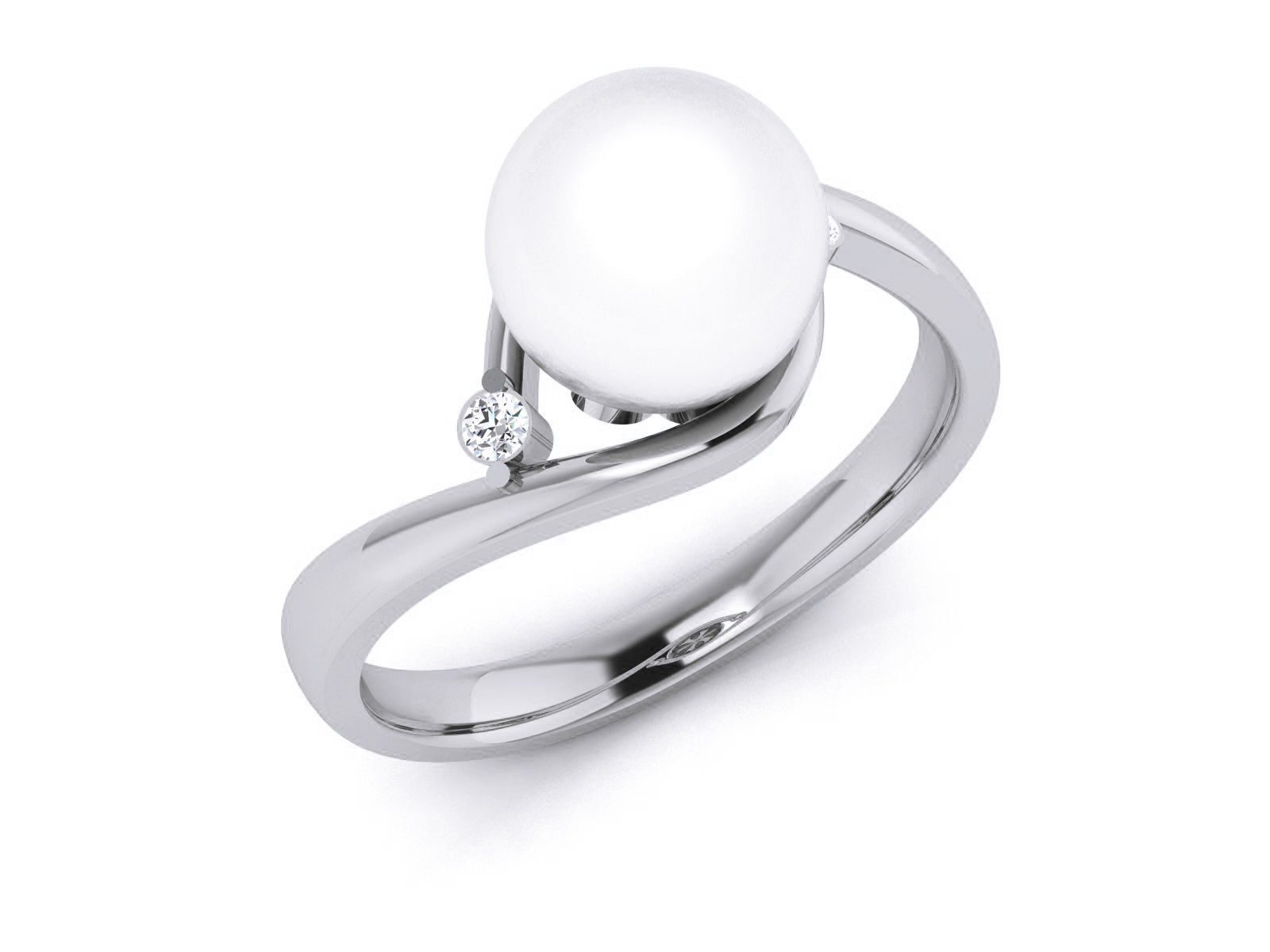Women Pearl Ring 3dm render details 3D print model_2