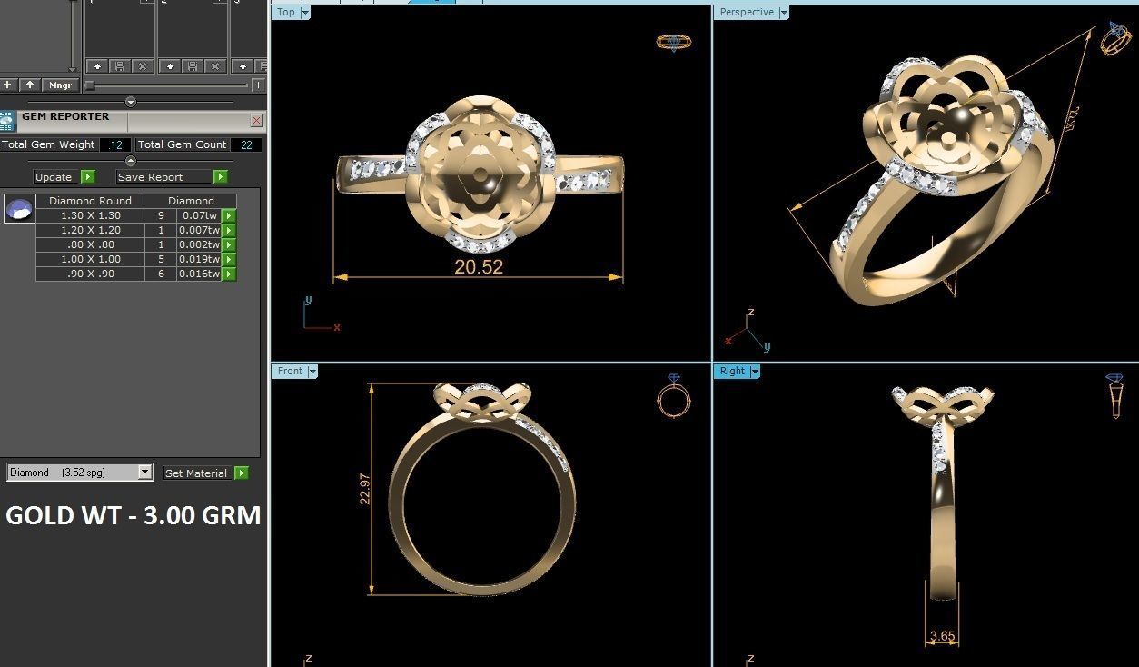 Women Pearl Ring 3dm render details 3D print model_24