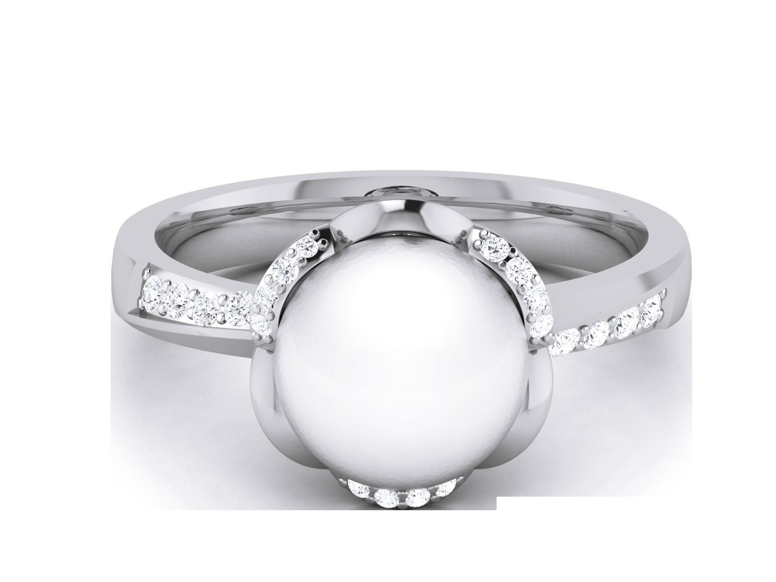 Women Pearl Ring 3dm render details 3D print model_21