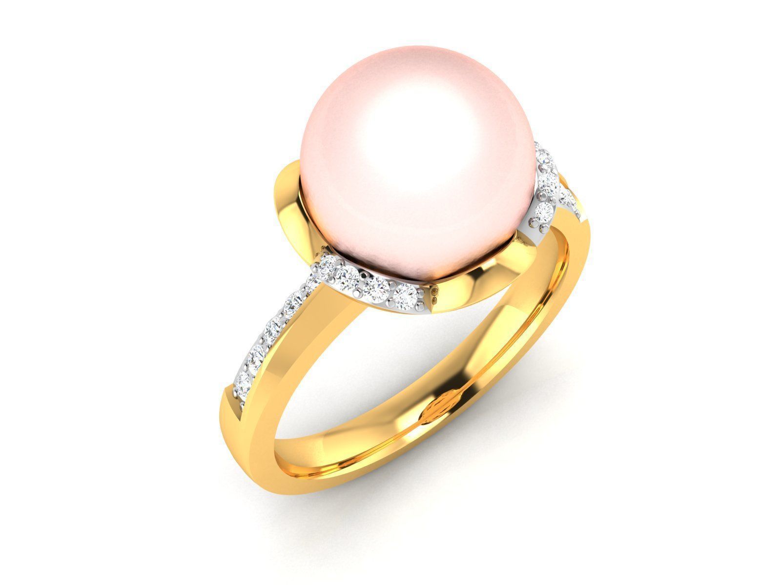 Women Pearl Ring 3dm render details 3D print model_1