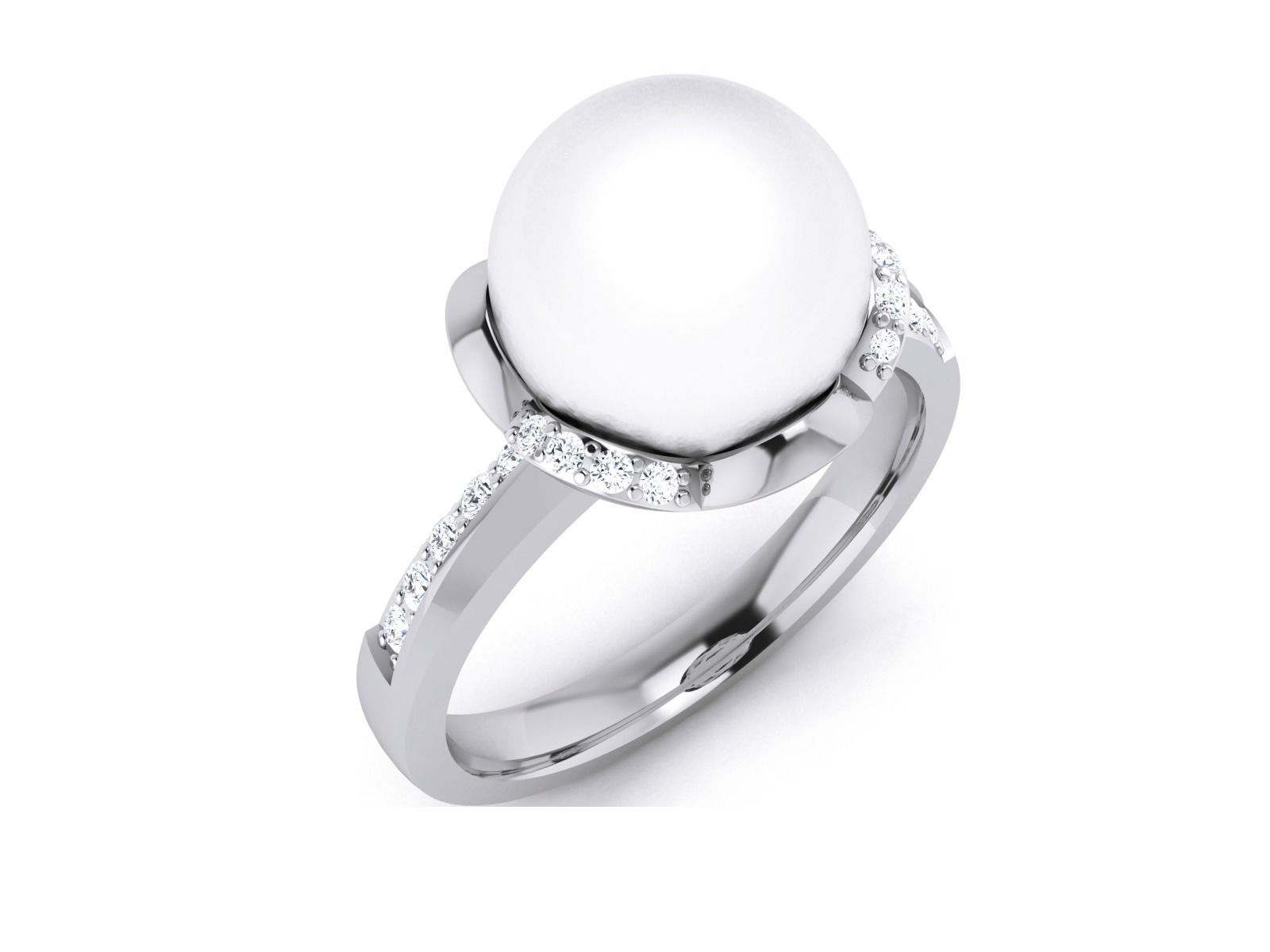 Women Pearl Ring 3dm render details 3D print model_3
