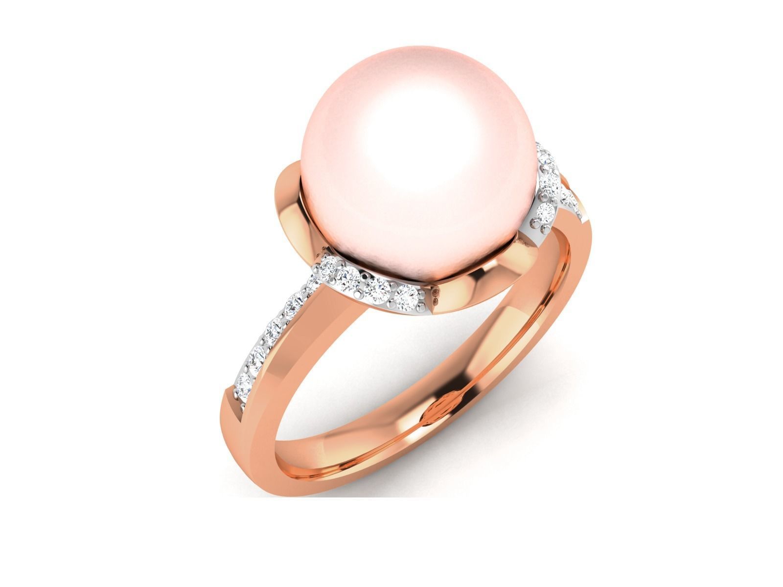 Women Pearl Ring 3dm render details 3D print model_5