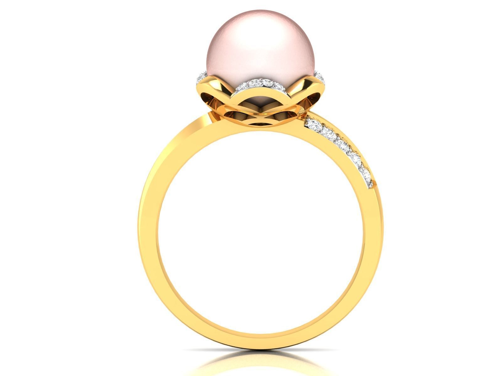 Women Pearl Ring 3dm render details 3D print model_10