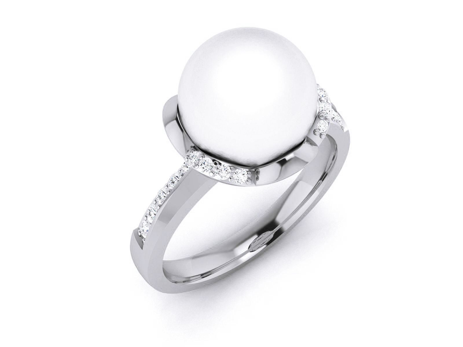 Women Pearl Ring 3dm render details 3D print model_2