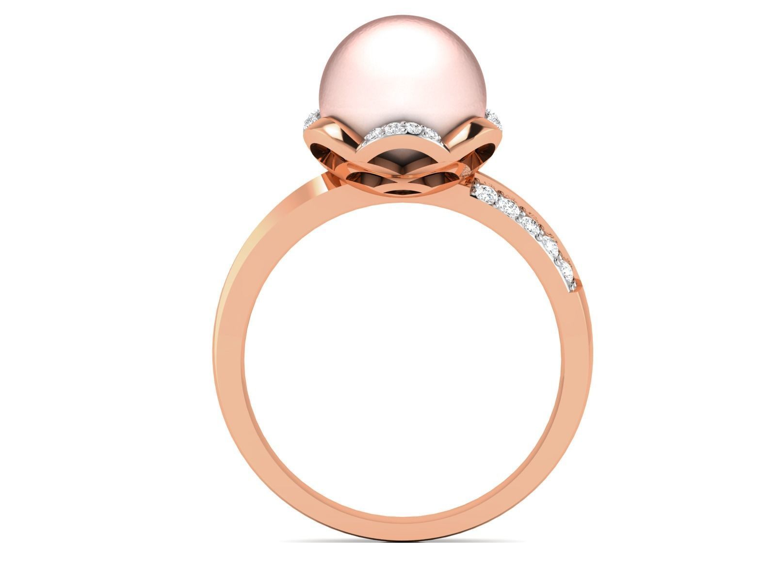 Women Pearl Ring 3dm render details 3D print model_11