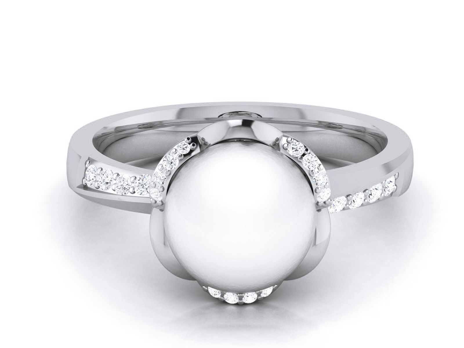 Women Pearl Ring 3dm render details 3D print model_19