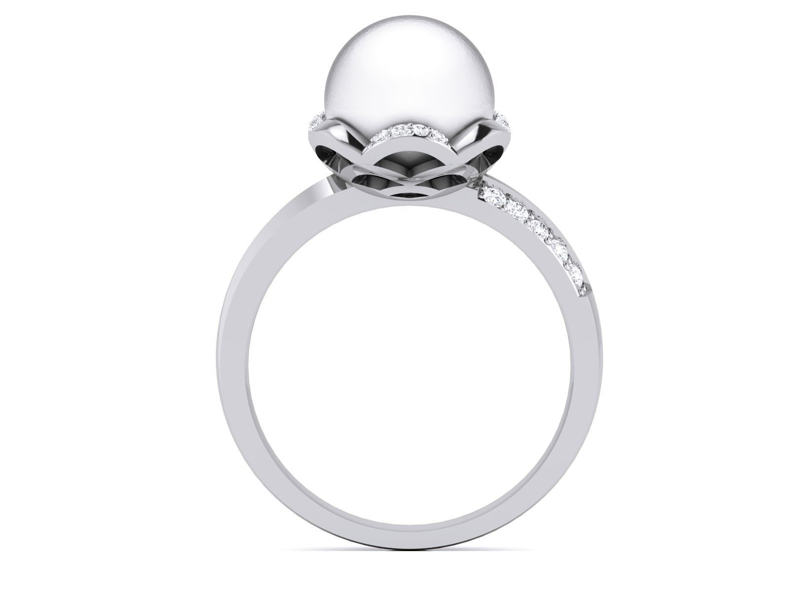 Women Pearl Ring 3dm render details 3D print model_9