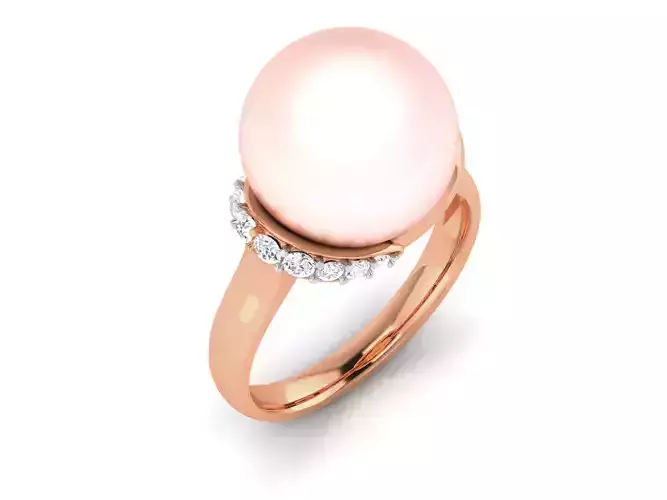 Women Pearl Ring 3dm render details