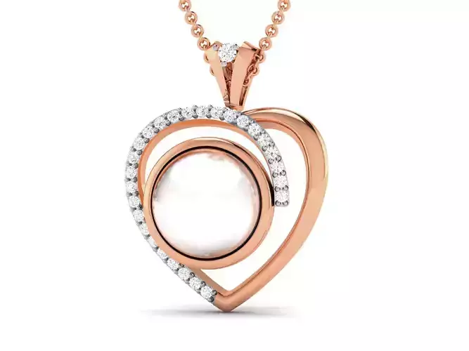 Women pearl pendant 3dm render detail