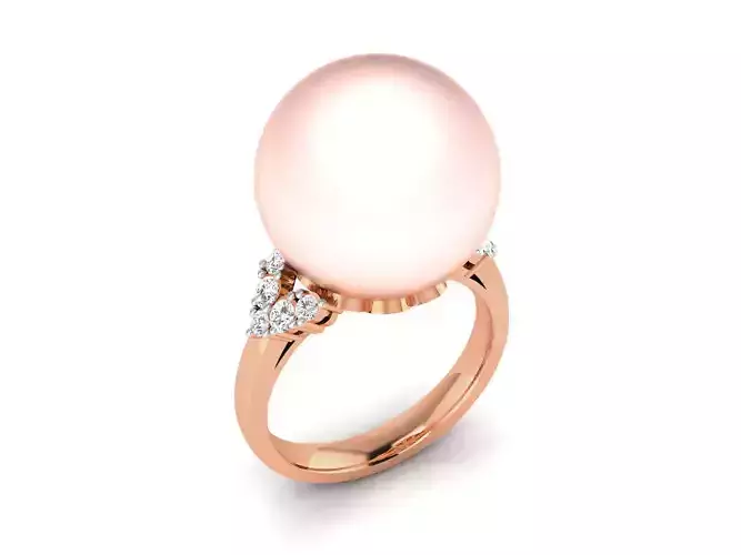 Women Pearl Ring 3dm render details