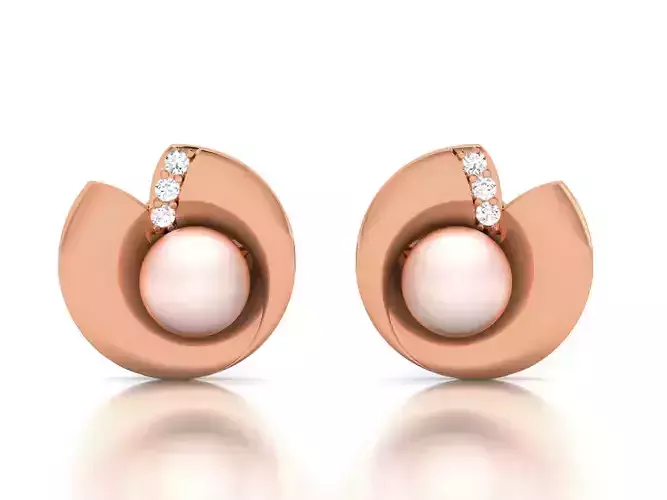 Pearl High Jewelry Diamond Earrings 3dm renders details