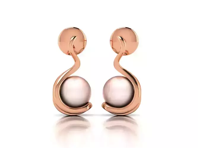 Pearl High Jewelry Diamond Earrings 3dm renders details