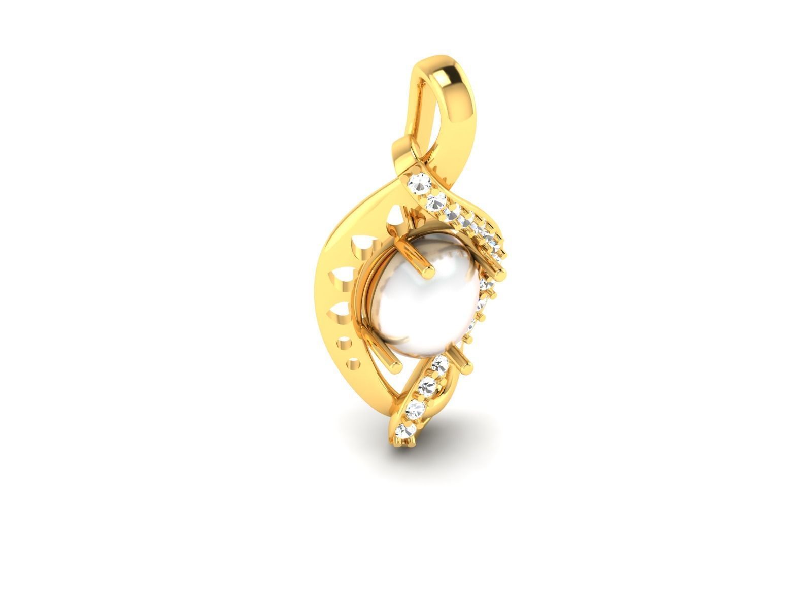 Women pearl pendant 3dm render detail 3D print model_13