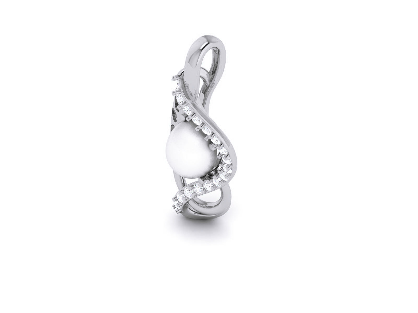 Women pearl pendant 3dm render detail 3D print model_38