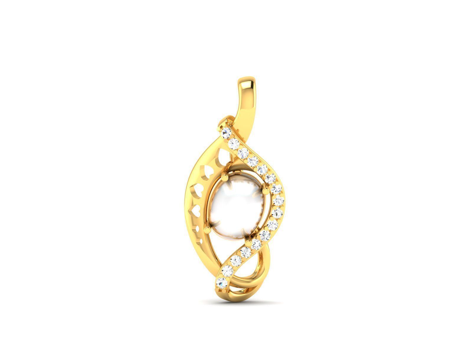 Women pearl pendant 3dm render detail 3D print model_28