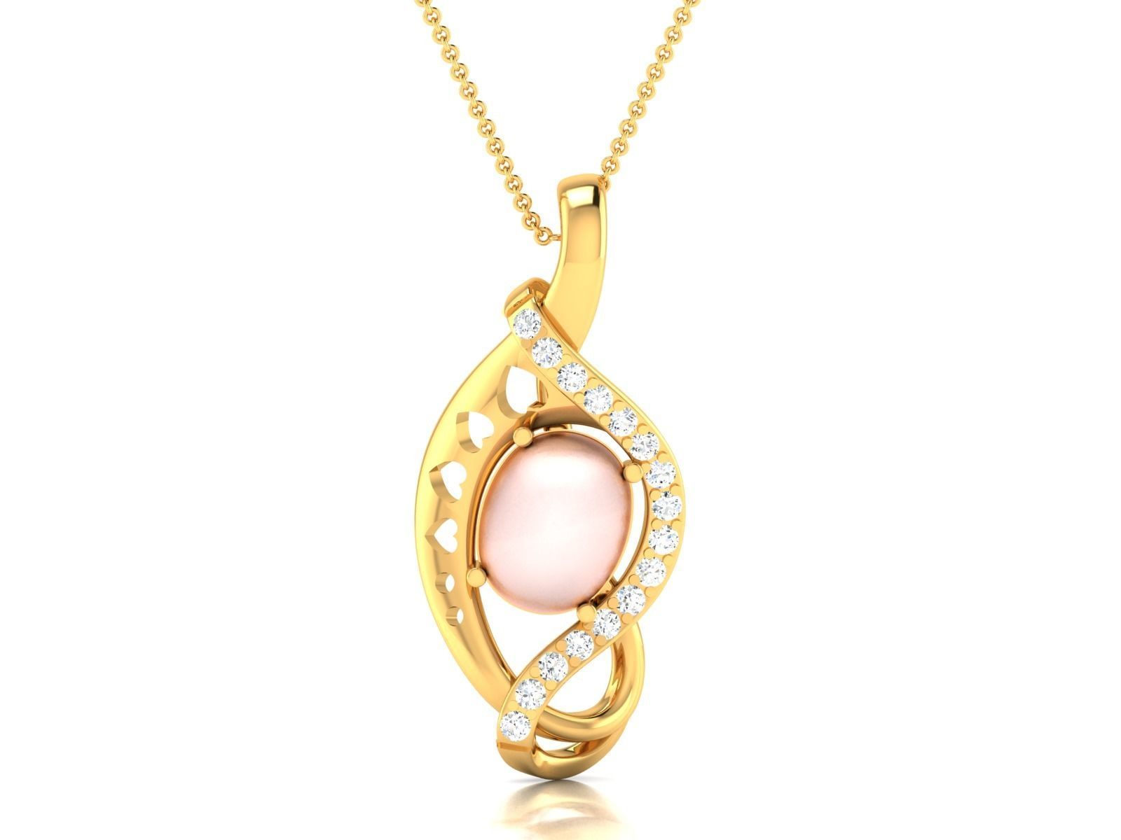 Women pearl pendant 3dm render detail 3D print model_53