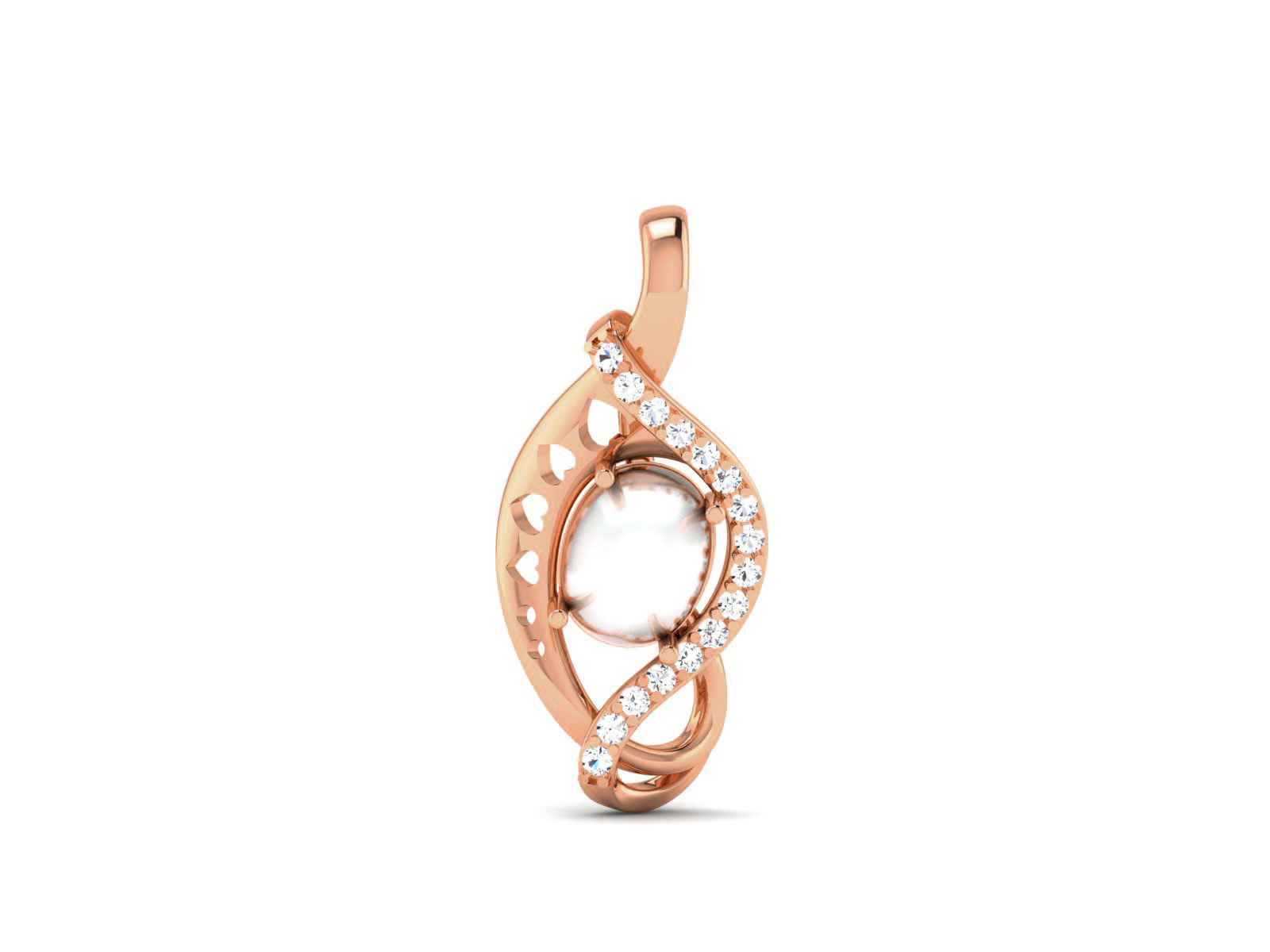 Women pearl pendant 3dm render detail 3D print model_30