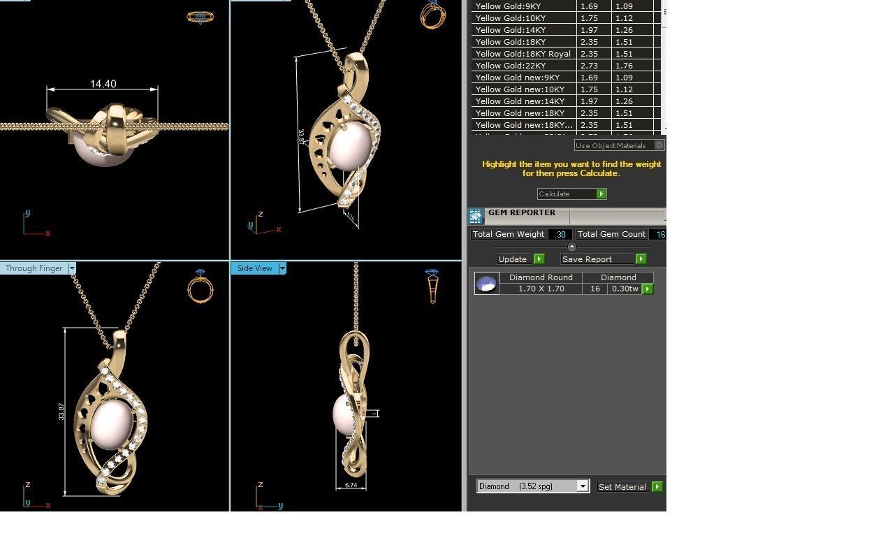 Women pearl pendant 3dm render detail 3D print model_61
