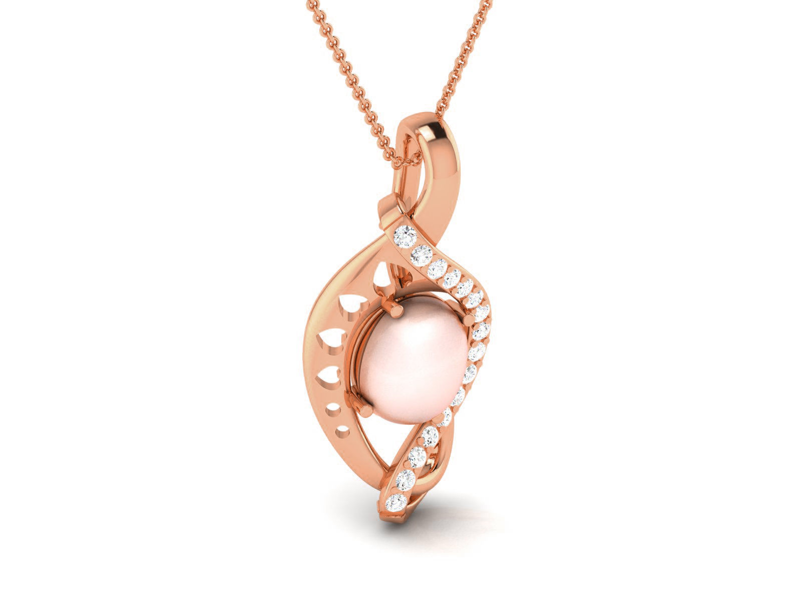 Women pearl pendant 3dm render detail 3D print model_64