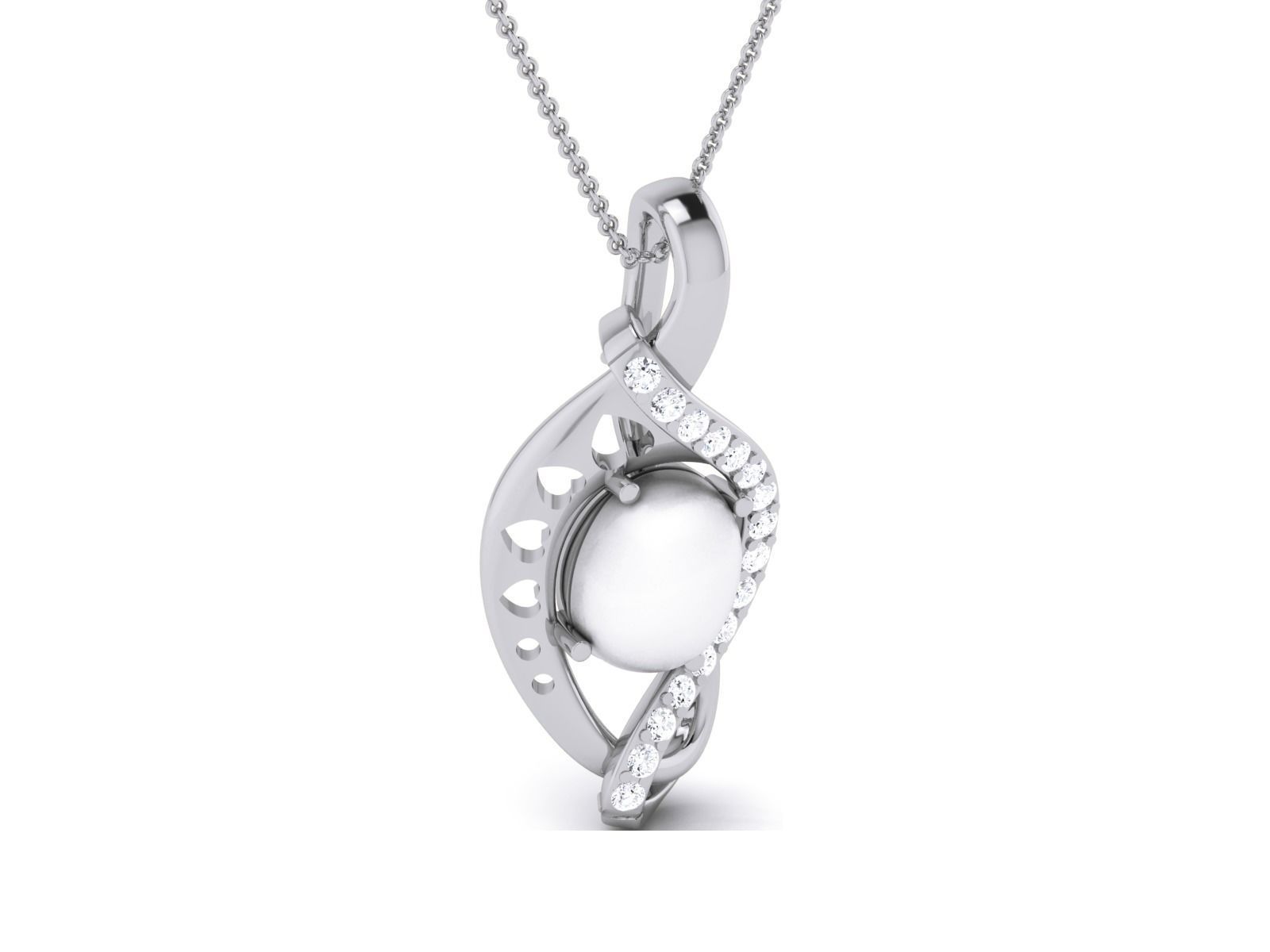 Women pearl pendant 3dm render detail 3D print model_66