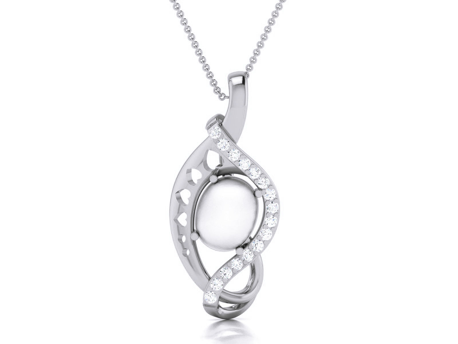 Women pearl pendant 3dm render detail 3D print model_50