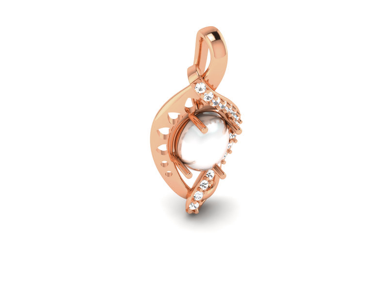 Women pearl pendant 3dm render detail 3D print model_12