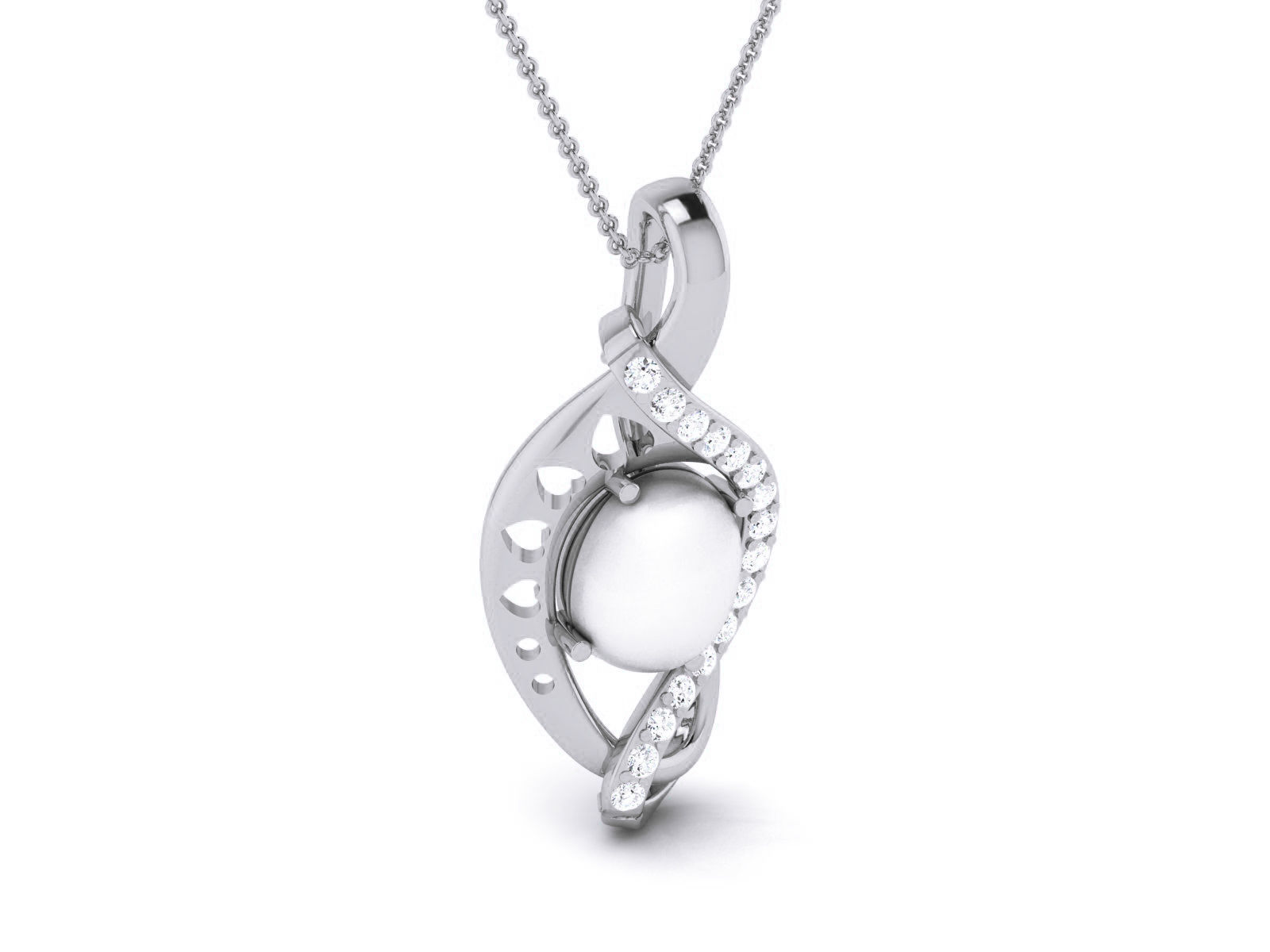 Women pearl pendant 3dm render detail 3D print model_63