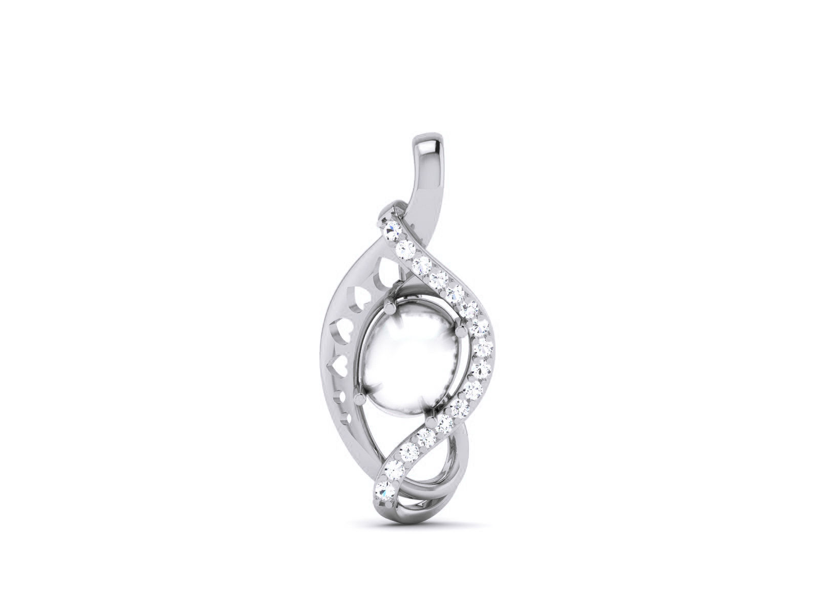 Women pearl pendant 3dm render detail 3D print model_29