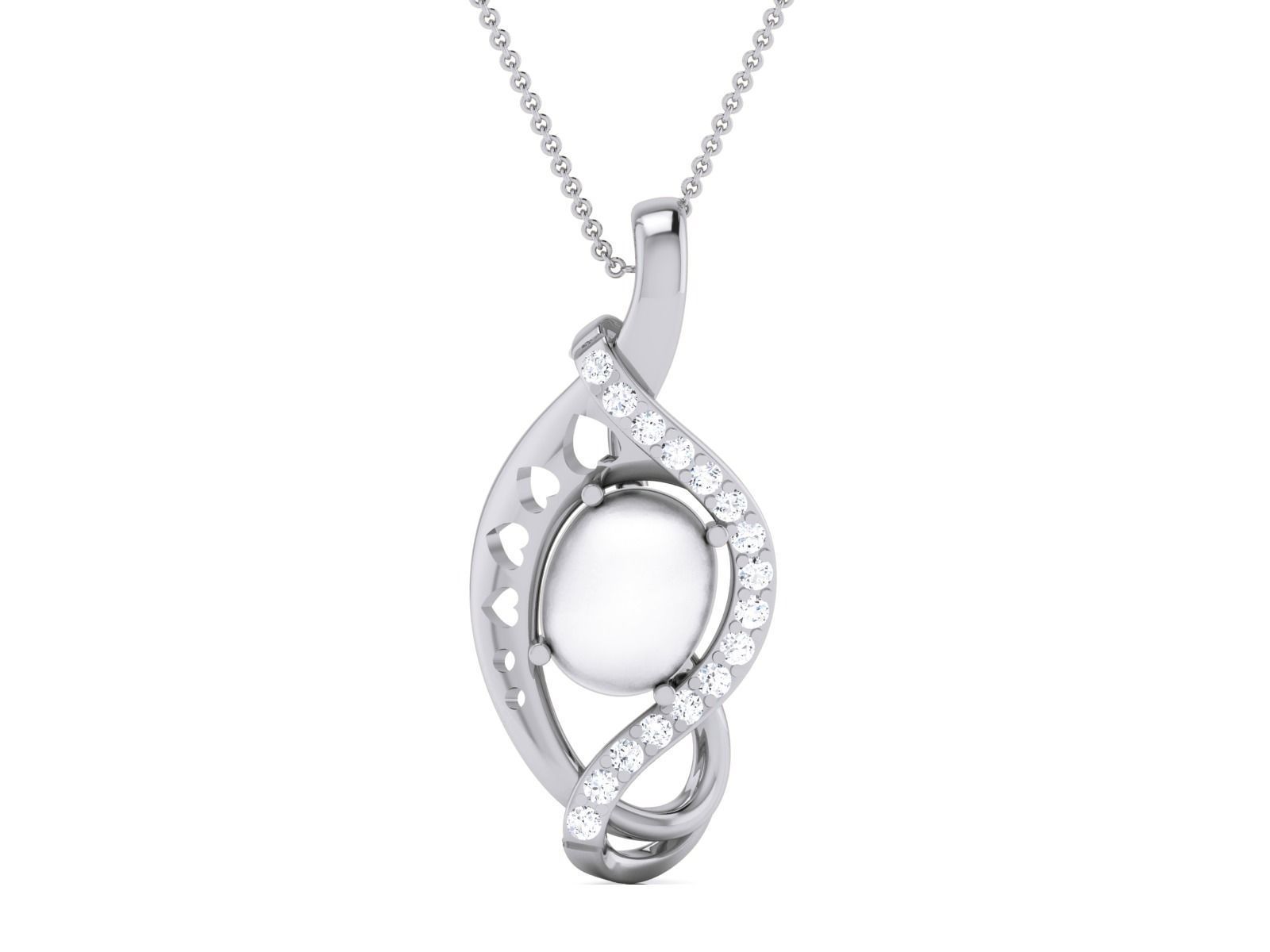 Women pearl pendant 3dm render detail 3D print model_54