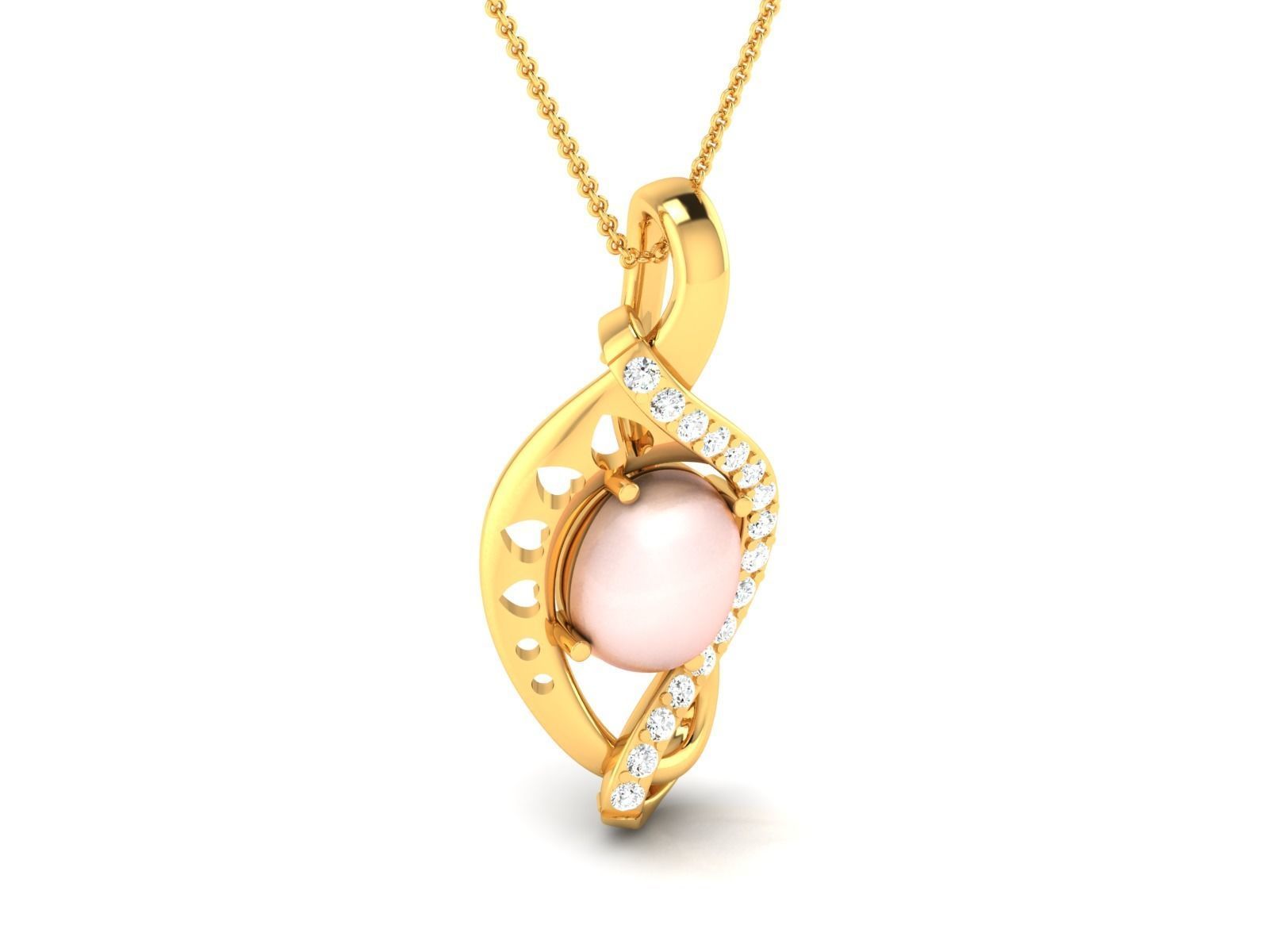Women pearl pendant 3dm render detail 3D print model_65
