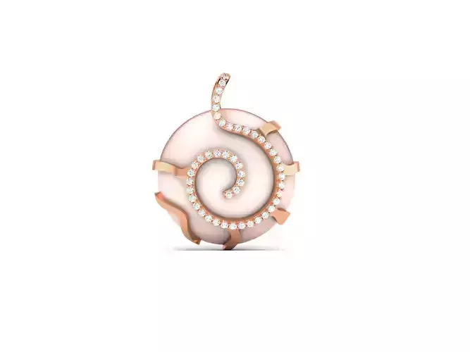Women pearl pendant 3dm render detail