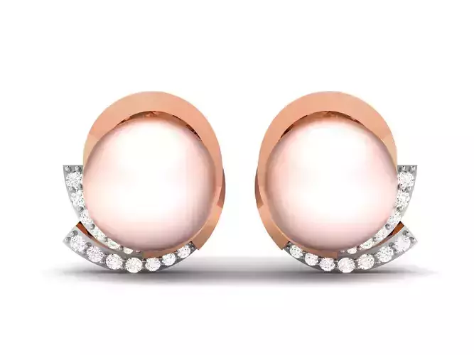 Pearl High Jewelry Diamond Earrings 3dm renders details