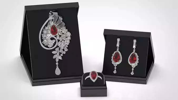 Jewelry set Charm of Spring 3D print model