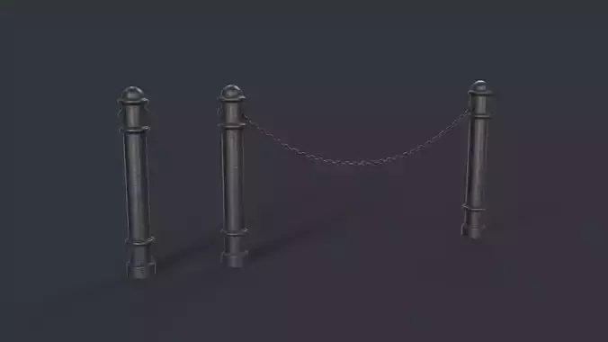 Street Bollard 02 PBR Game Ready Low-poly 3D model