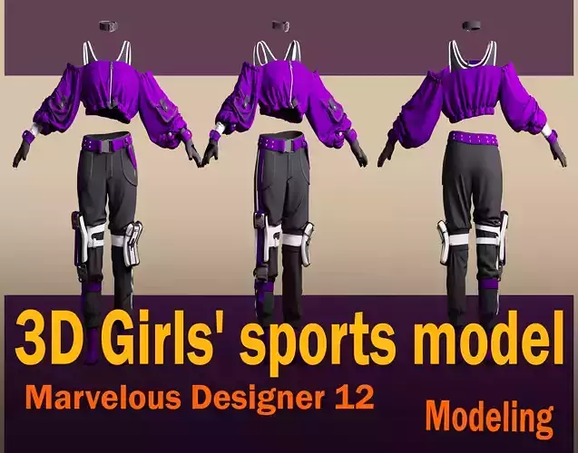Girls sports model 3D model